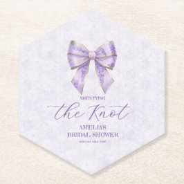 Lavender Wisteria Ribbon – Japanese-Inspired ペーパーコースター