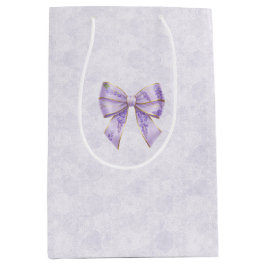 Lavender Wisteria Ribbon – Japanese-Inspired ミディアムペーパーバッグ