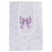 Lavender Wisteria Ribbon – Japanese-Inspired ミディアムペーパーバッグ (裏面)