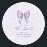 Lavender Wisteria Ribbon – Japanese-Inspired ラウンドシール<br><div class="desc">Bring gentle grace and cultural elegance to your special moment with this refined design, featuring a soft lavender ribbon adorned with wisteria blossoms (fuji) — a traditional Japanese flower symbolizing longevity, humility, and prosperity. This blend of delicate floral detail, modern layout, and timeless symbolism makes it ideal for a variety...</div>