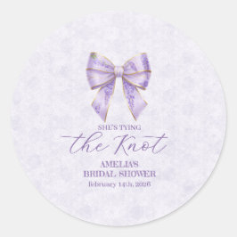 Lavender Wisteria Ribbon – Japanese-Inspired ラウンドシール