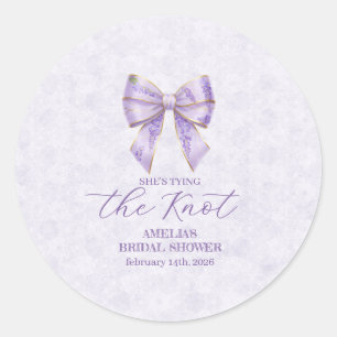 Lavender Wisteria Ribbon – Japanese-Inspired ラウンドシール