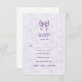 Lavender Wisteria Ribbon – Japanese-Inspired 出欠カード (正面/裏面)