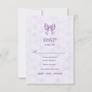 Lavender Wisteria Ribbon – Japanese-Inspired 出欠カード