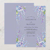 Lavender Wisteria Romantic Wedding 招待状 (正面/裏面)