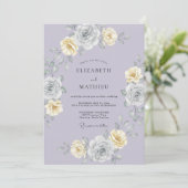 Lavender Wreath Floral Romance Wedding 招待状 (スタンド正面)