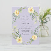 Lavender Yellow Airy Meadow Wedding 招待状 (スタンド正面)
