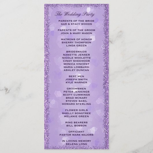 LavenderLights結婚式 プログラム (裏面)