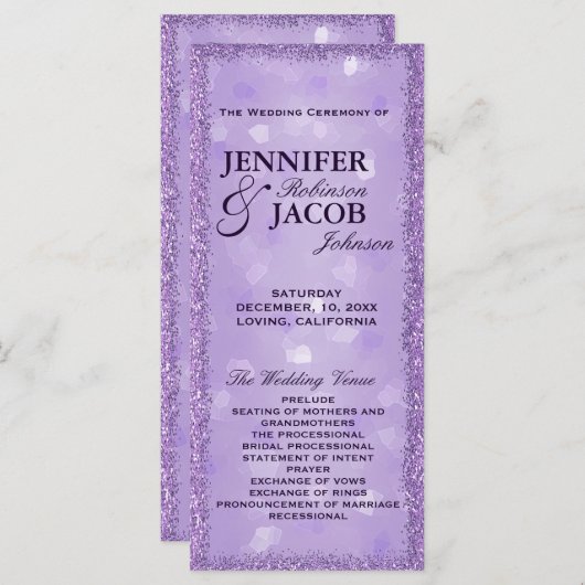 LavenderLights結婚式 プログラム (正面/裏面)