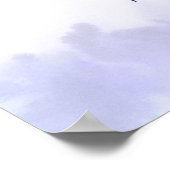 LavendersとWhite Rosesの結婚ウェルカムサイン ポスター (角)