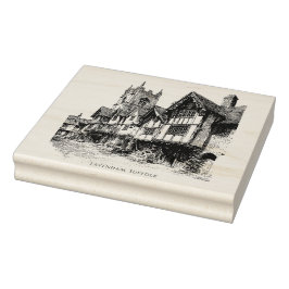 Lavenham, Suffolk, Vintage Sketch ラバースタンプ