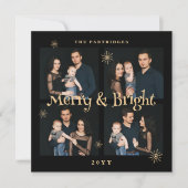 Lavish Black & Gold 4 Photos Collage Christmas  (正面)