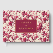 Lavish Crimson Blooms Wedding ゲストブック (正面)