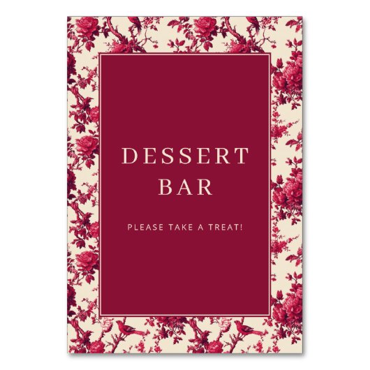 Lavish Crimson Blooms Wedding テーブルナンバー (正面)