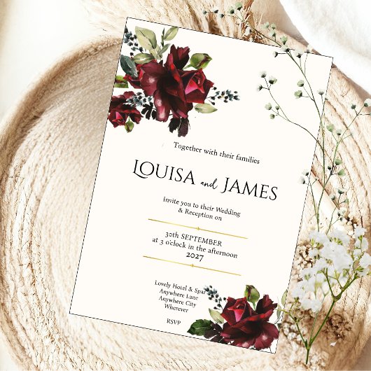 Lavish Florals Wedding Invitation 招待状