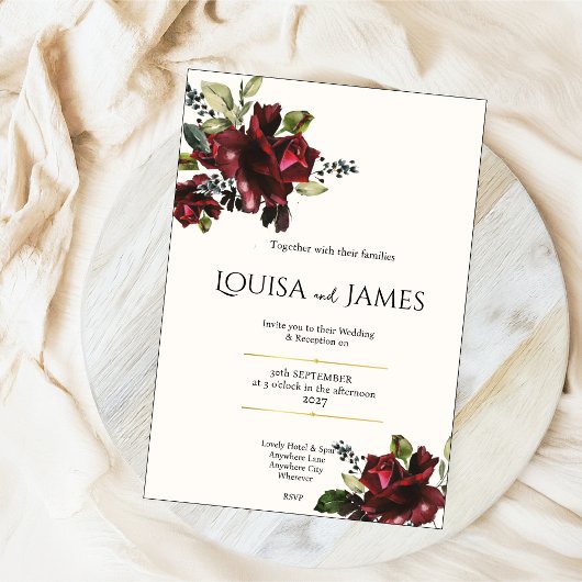 Lavish Florals Wedding Invitation 招待状