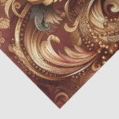 Lavish Rose Gold Baroque Floral Decoupage 薄葉紙 (詳細)