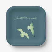 LavishlyOnスクリプエレガントトたった今結婚しましたシーグル ペーパープレート (正面)