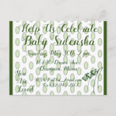 LavishlyOn Green愛されるハートノート インビテーションポストカード (正面)