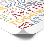 LAWタイポグラフィプリント，ライブ，笑い，ラブシリーズ ポスター (角)