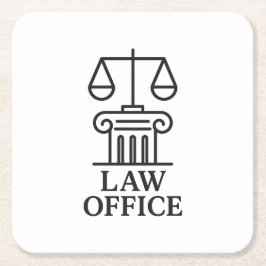 Law エレガント Officeロゴ スクエアペーパーコースター