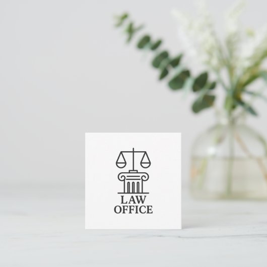 Law エレガント Officeロゴ スクエア名刺 (スタンド正面)