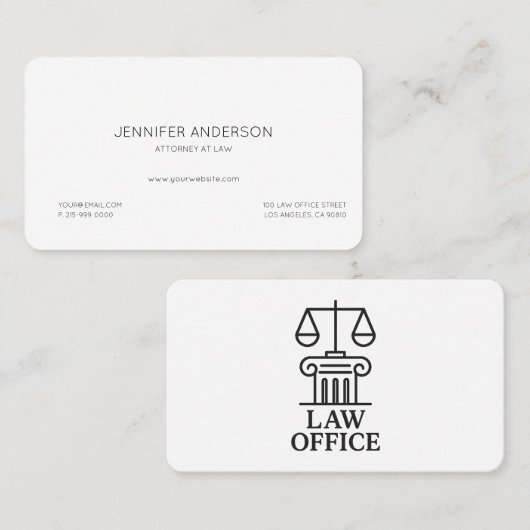 Law エレガント Officeロゴ | 弁護士および法律業務 名刺 (正面/裏面)