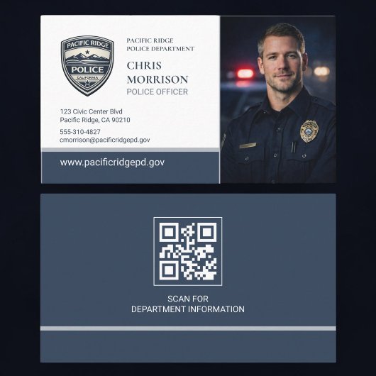 Law Enforcement Photo QR Code Police Business Card 名刺