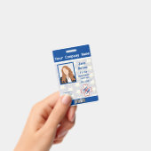 Law Enforcement Star, Blue, White Photo IDバーコード バッジ (手持ち)