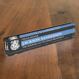 Law Enforcement Thin Blue Line Police Department デスクネームプレート