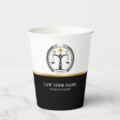 Law Justiceロゴ白黒金ゴールド 紙コップ (裏面)