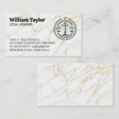 Law Justiceロゴ |大理石金ゴールド 名刺 (正面/裏面)