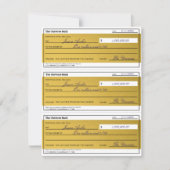 Law of Attraction 3 Blank Printable Gold Checks (正面)