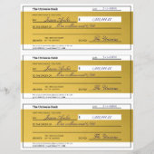Law of Attraction 3 Blank Printable Gold Checks チラシ (正面)