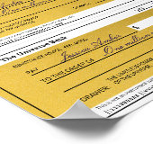 Law of Attraction 3 Blank Printable Gold Checks ポスター (角)