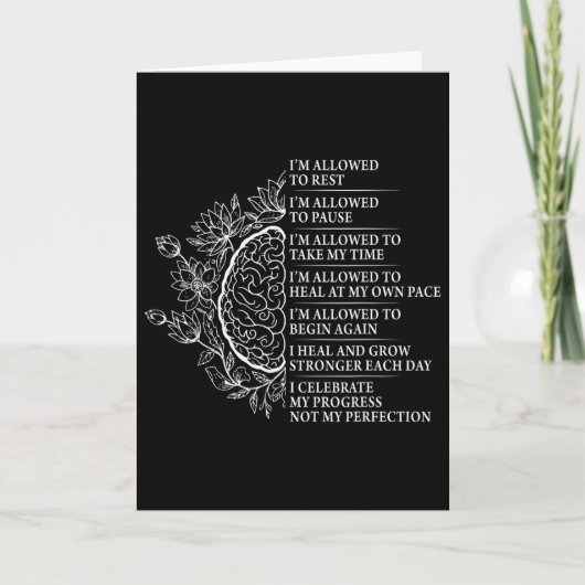 Law Of Attraction Affirmation Floral Brain Buddhis カード (正面)