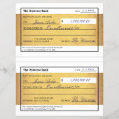 Law of Attraction Blank Printable Gold Check チラシ (正面)