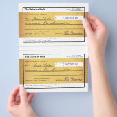Law of Attraction Blank Printable Gold Check  チラシ (手)