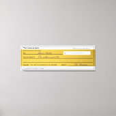 Law of Attraction Elegant Gold Abundance Check キャンバスプリント (正面)