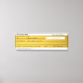 Law of Attraction Elegant Gold Abundance Check キャンバスプリント