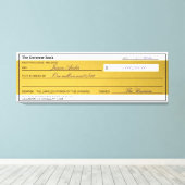 Law of Attraction Elegant Gold Abundance Check キャンバスプリント (インサイチュ (ウッドフロア))