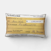 Law of Attraction Elegant Gold Abundance Check  ランバークッション (裏面)