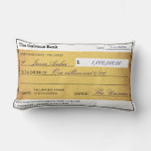 Law of Attraction Elegant Gold Abundance Check  ランバークッション (正面)