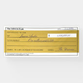 Law of Attraction Elegant Gold Abundance Check 横断幕 (横)