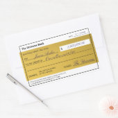 Law of Attraction Elegant Gold Abundance Check 長方形シール (封筒)