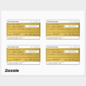 Law of Attraction Elegant Gold Abundance Check 長方形シール (シート)