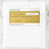 Law of Attraction Elegant Gold Abundance Check 長方形シール (バッグ)