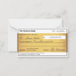 Law of Attraction Gold Manifestation Blank Check  ノートカード