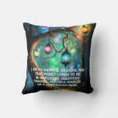 Law of Attraction Money Manifestation Quote Wealth クッション (裏面)