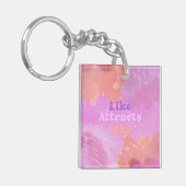 Law of Attraction Motivational Inspirational Pink キーホルダー (正面左)